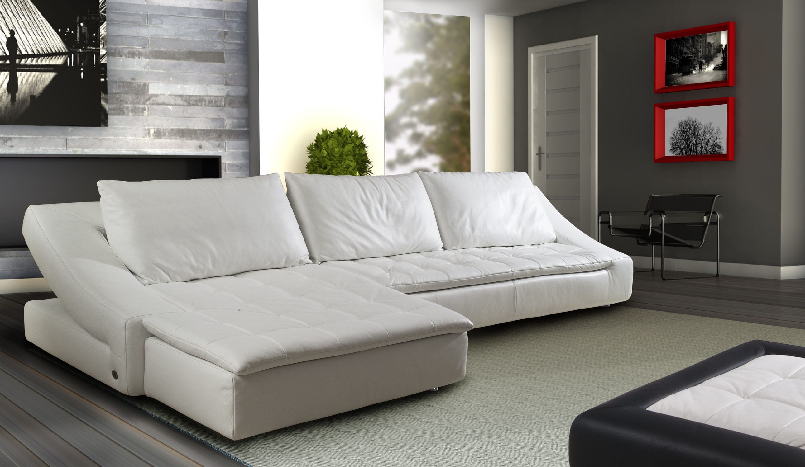 Modular sofa contemporary leather fabric MARATHON Nieri