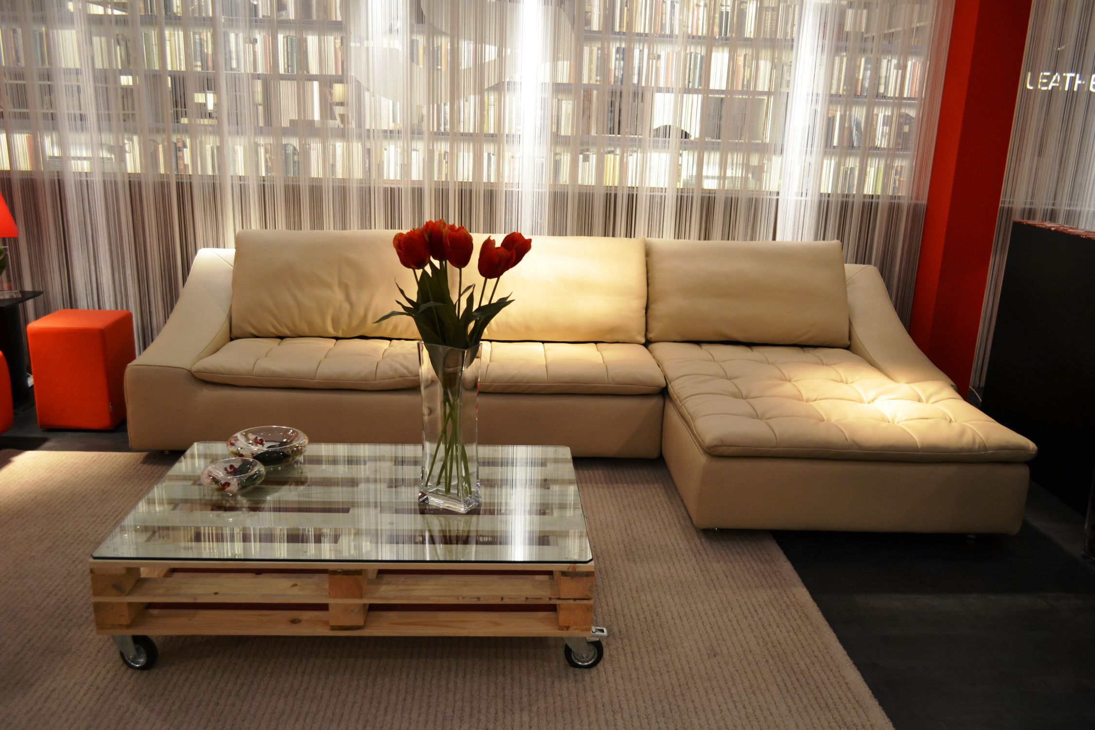 Modular sofa contemporary leather fabric MARATHON Nieri