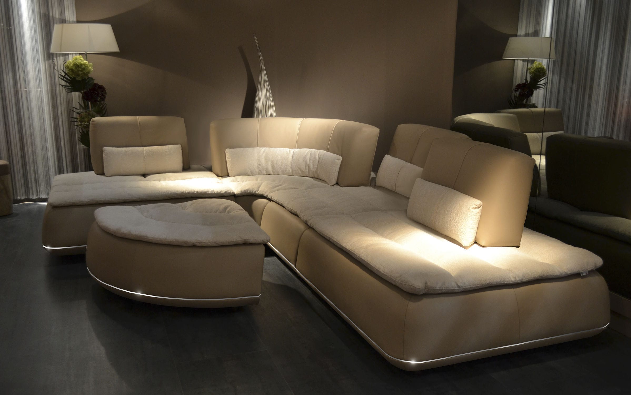 Modular sofa corner contemporary leather PASS Nieri