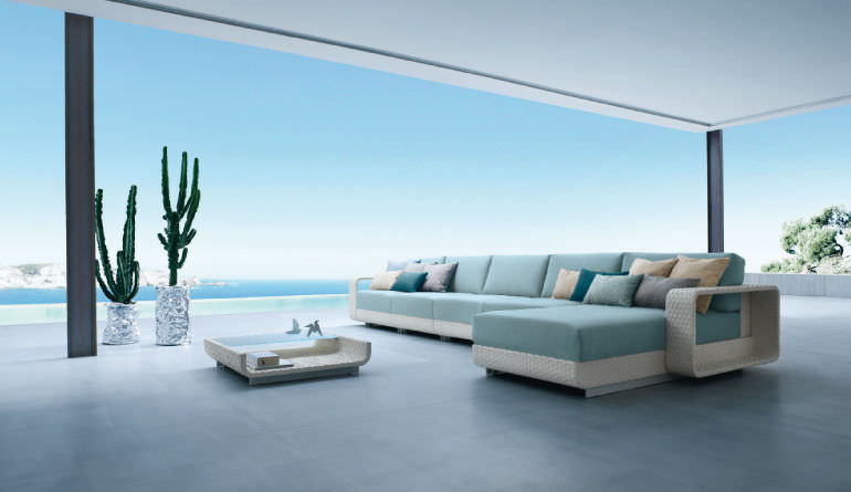 coffee table / contemporary / glass / rattan - hamptons white by coffee table / contemporary / glass / rattan - hamptons white by,