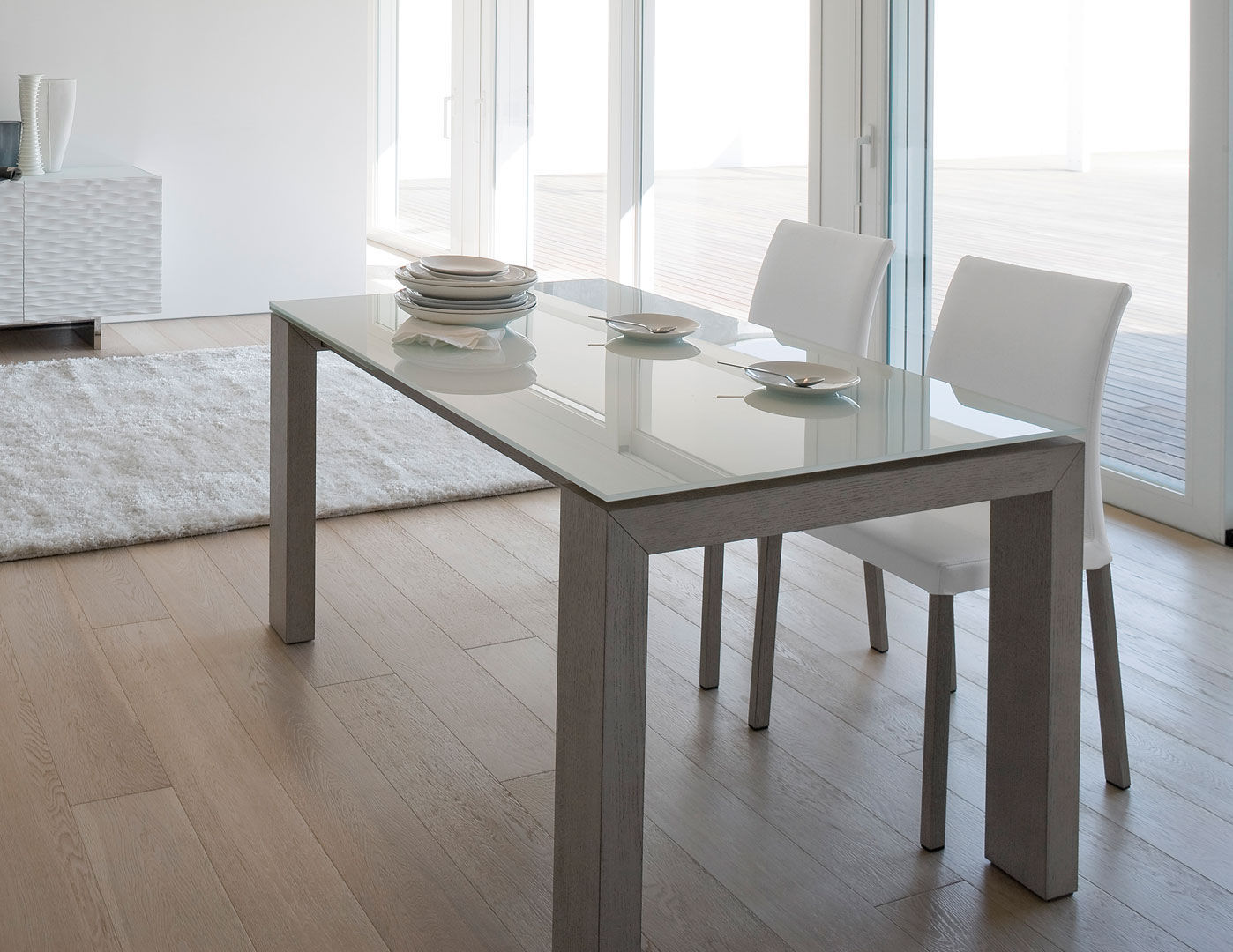 Contemporary Dining Table Glass Lacquered Wood Rectangular Contemporary Dining Table Glass Lacquered Wood Rectangular Montreal Antonelloitalia
