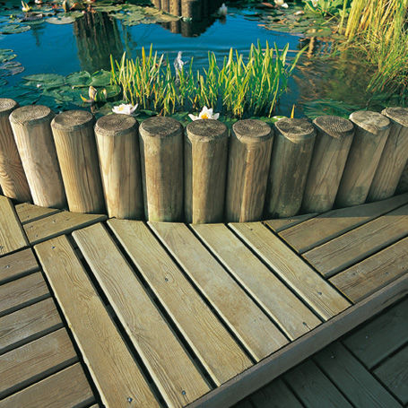 garden edge wooden round silverwood