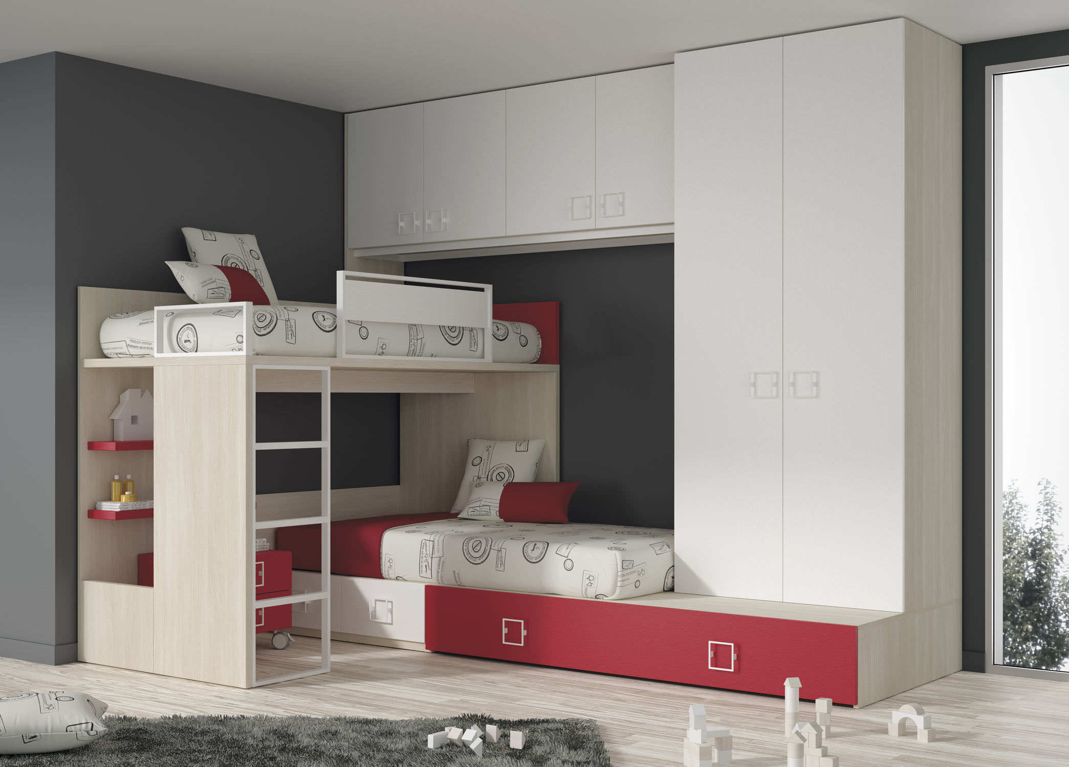 Letto soppalco con armadio sotto : letto soppalco con armadio ...