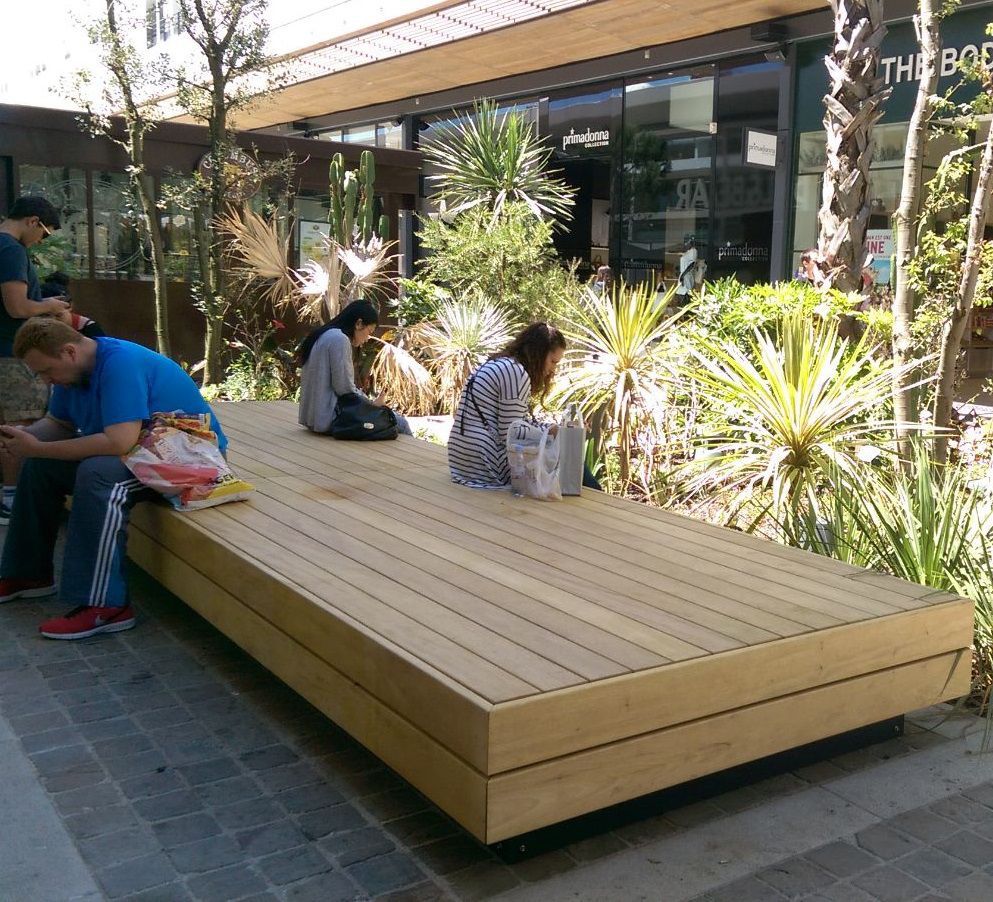 Contemporary Public Bench TOULON Euroform K Winkler GmbH Wooden