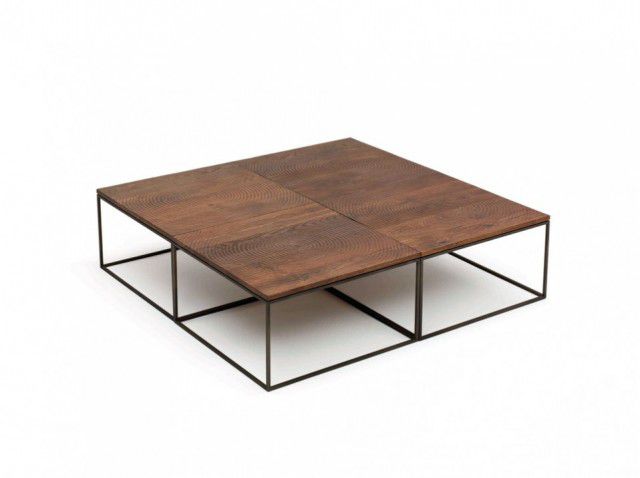 Contemporary Coffee Table Wooden Metal Square Log By Contemporary Coffee Table Wooden Metal Square