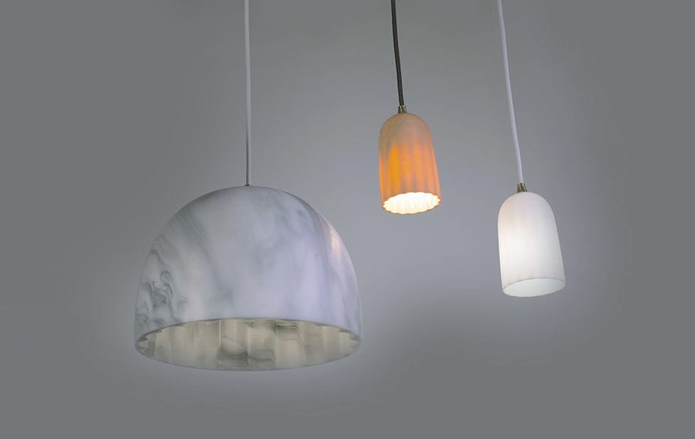 pendant lamp contemporary resin led doric by james bartlett