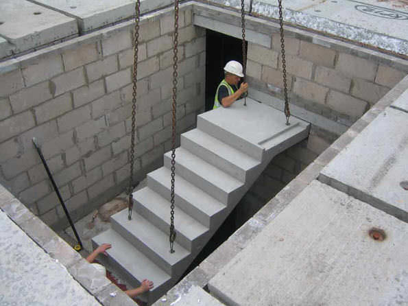 Straight Staircase Concrete Frame Steps With Risers Straight Staircase Concrete Frame Steps With Risers