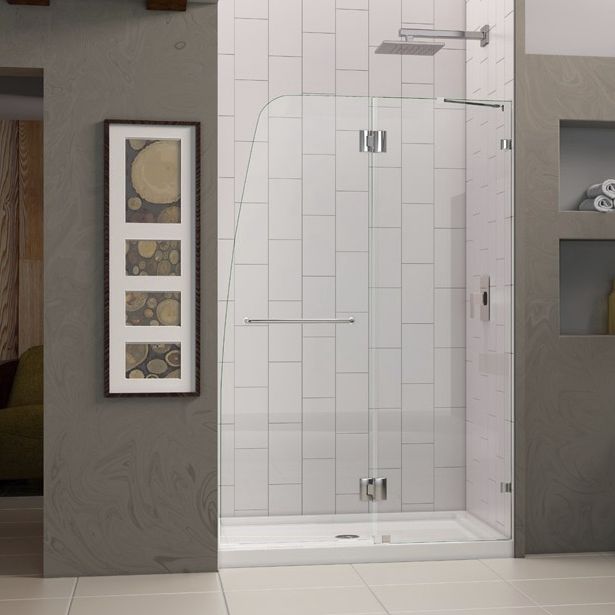 Tempered Glass Shower For Alcoves With Hinged Door Kit Tempered Glass Shower For Alcoves With Hinged Door Kit Aqualux