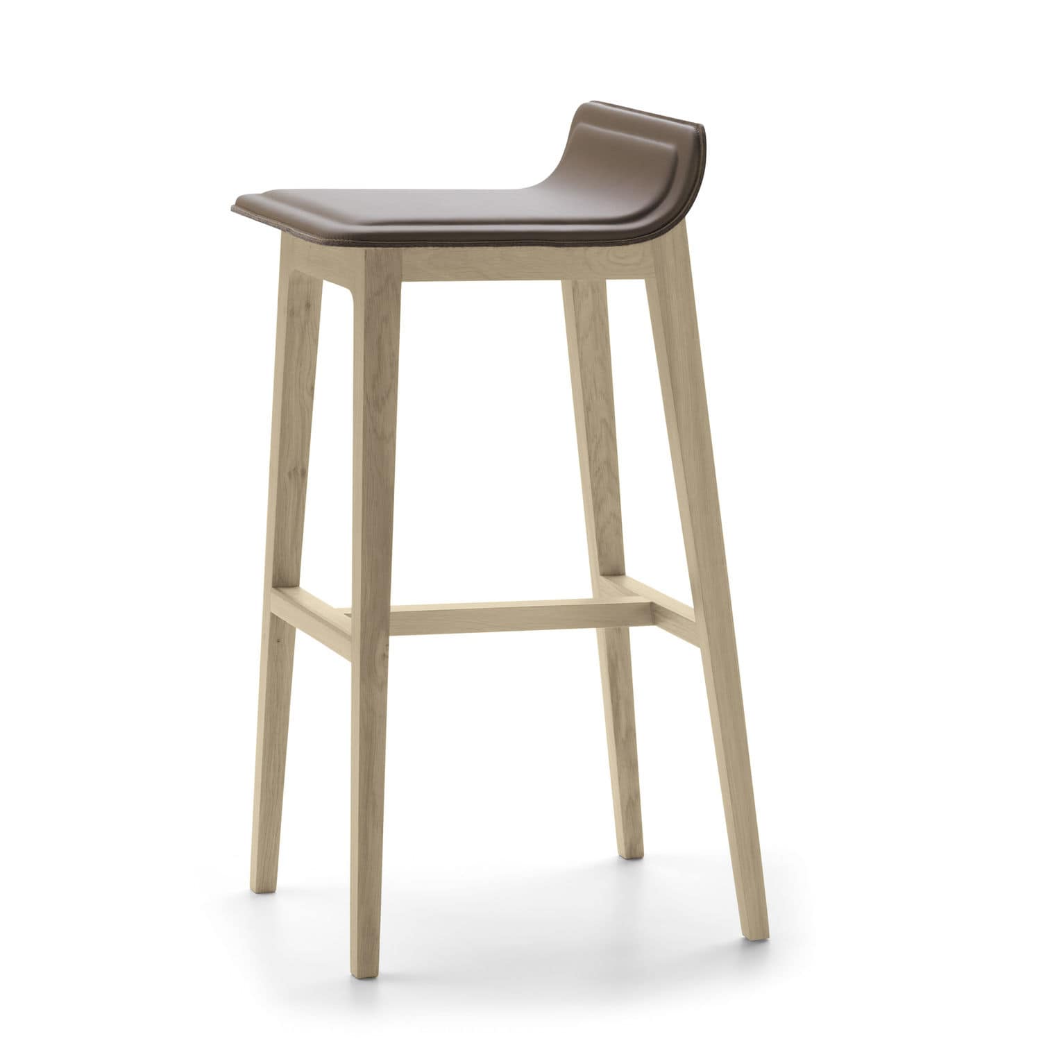 Contemporary Bar Stool Oak Leather Fabric Laia By Jean - Contemporary Bar Stool Oak Leather Fabric Laia By Jeanlouisiratzoki contemporary bar stool oak leather fabric laia by jean - contemporary bar stool oak leather fabric laia by jeanlouisiratzoki