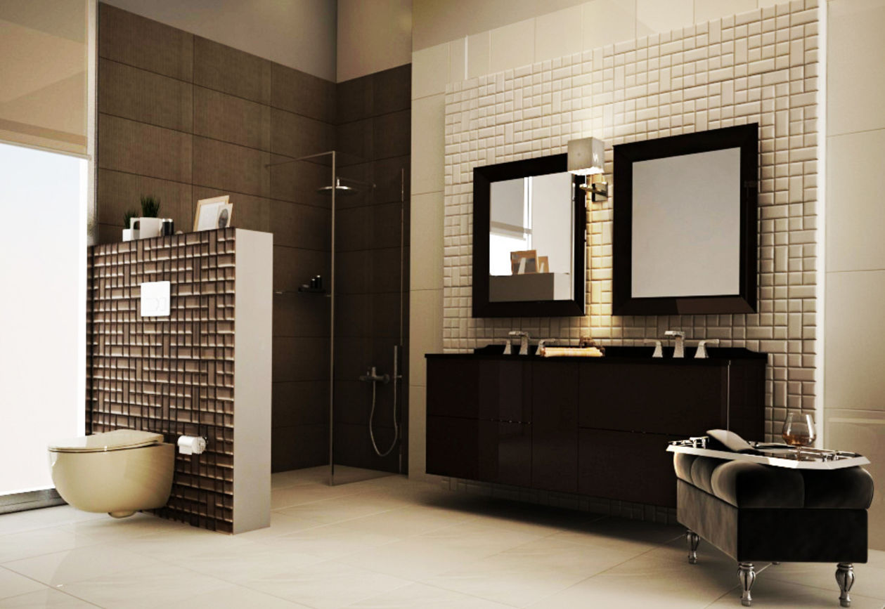 Salle de bain marron taupe: salle de bain taupe et lin. decoration ...