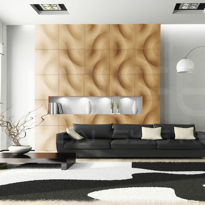 Wall mounted decorative panel / composite / textured / 3d effect ...
