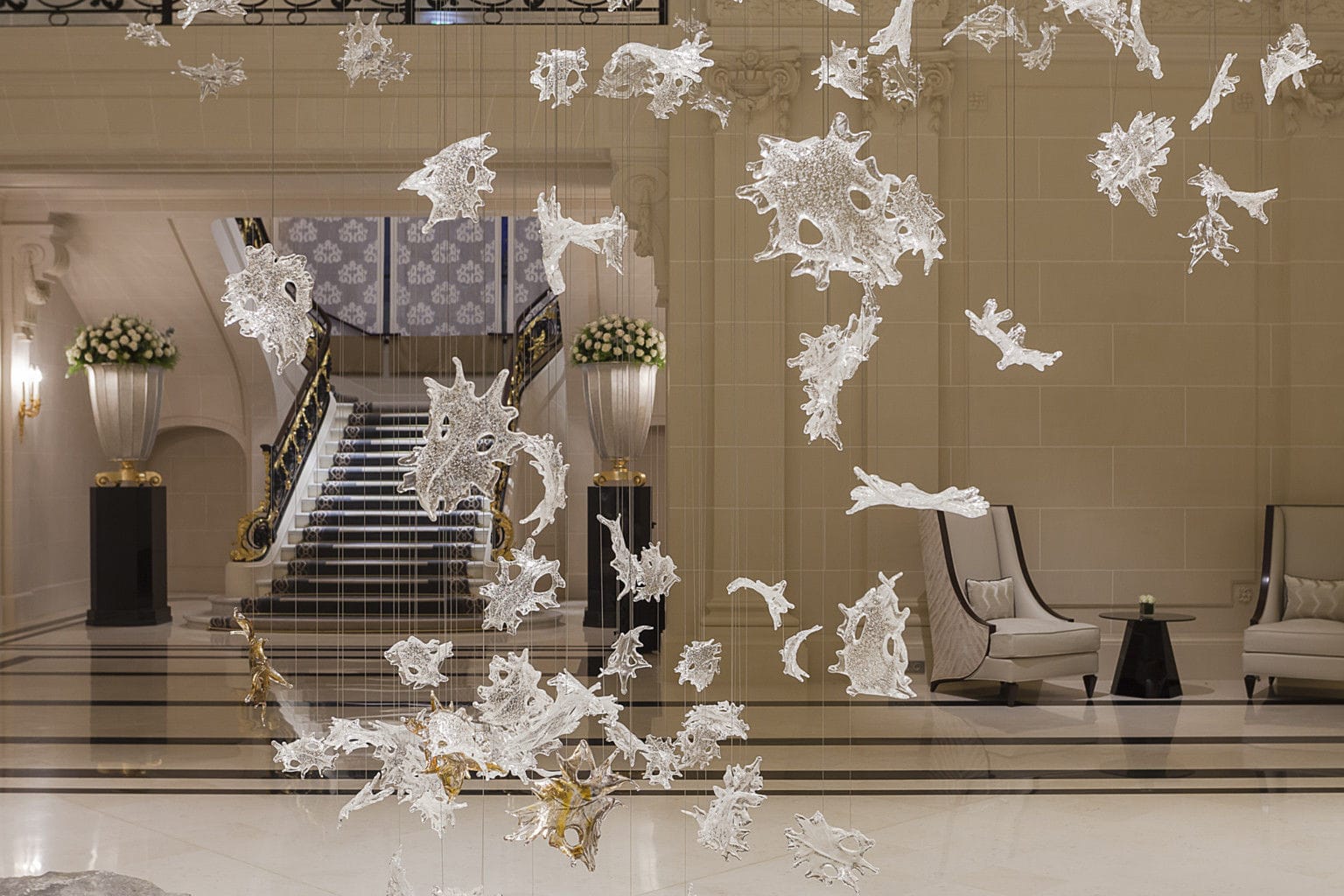 Contemporary Chandelier N Glass Led Dancing Leaves Lasvit Contemporary Chandelier N Glass Led