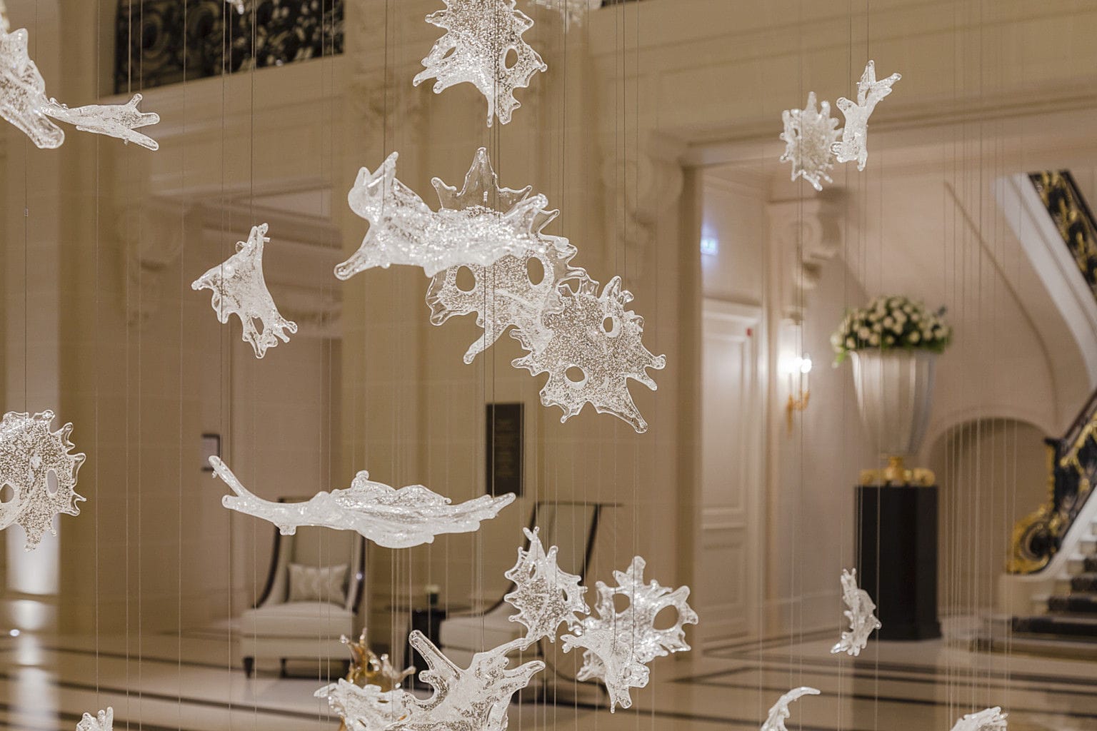 Contemporary Chandelier N Glass Led Dancing Leaves Lasvit Contemporary Chandelier N Glass Led