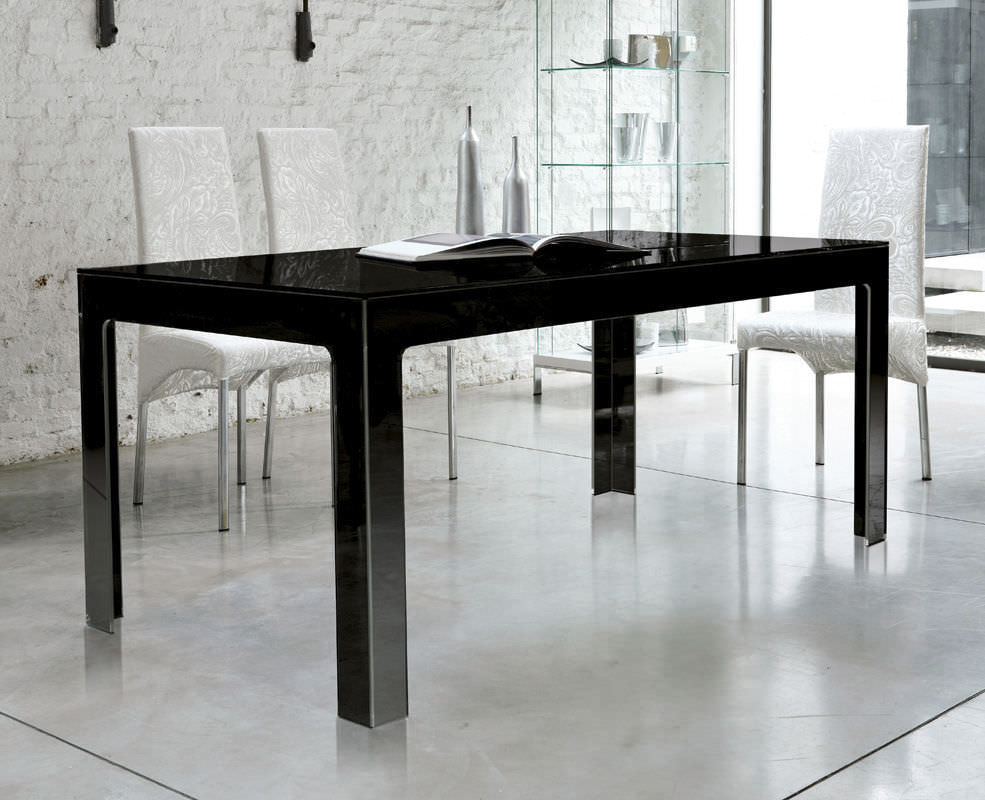 Contemporary Dining Table Tempered Glass Rectangular Black - Contemporary Dining Table Tempered Glass Rectangular Black Ghost Tav Unico Italia contemporary dining table tempered glass rectangular black - contemporary dining table tempered glass rectangular black ghost tav unico italia