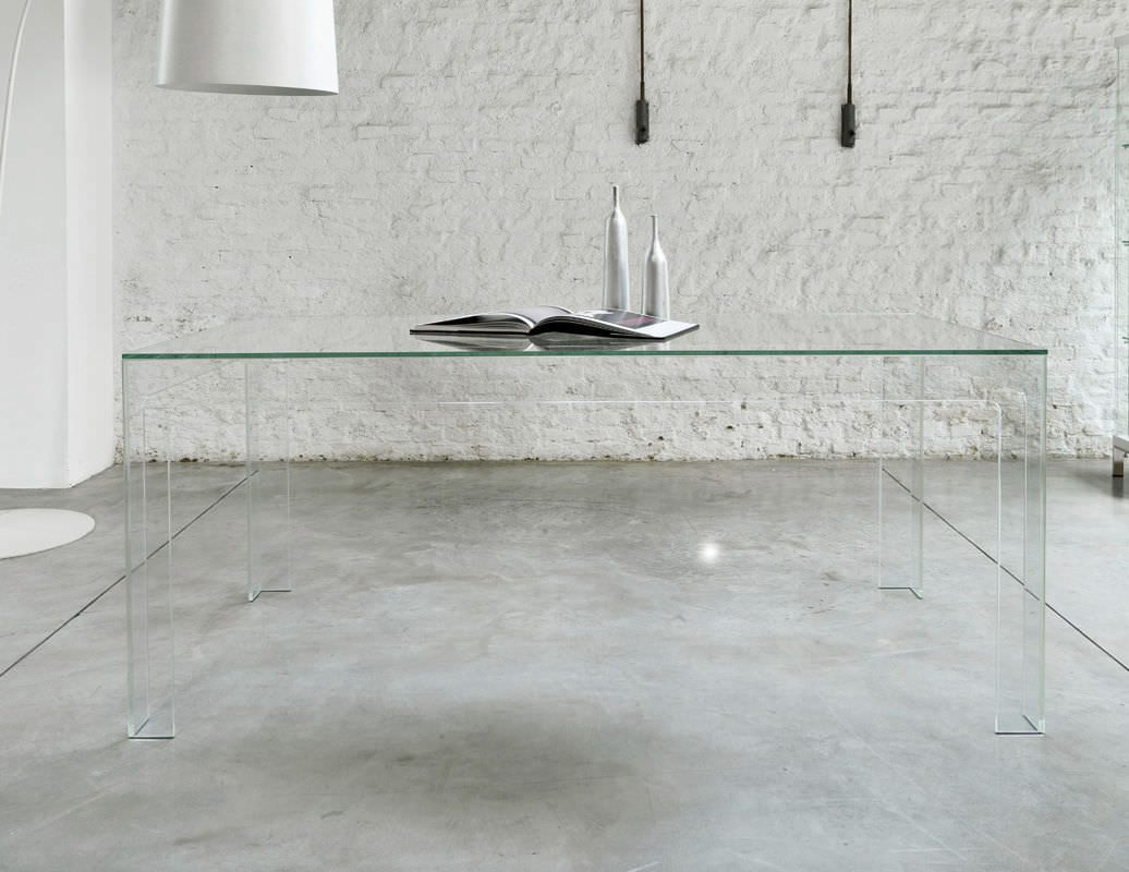 Contemporary Dining Table Tempered Glass Rectangular Black - Contemporary Dining Table Tempered Glass Rectangular Black Ghost Tav Unico Italia contemporary dining table tempered glass rectangular black - contemporary dining table tempered glass rectangular black ghost tav unico italia