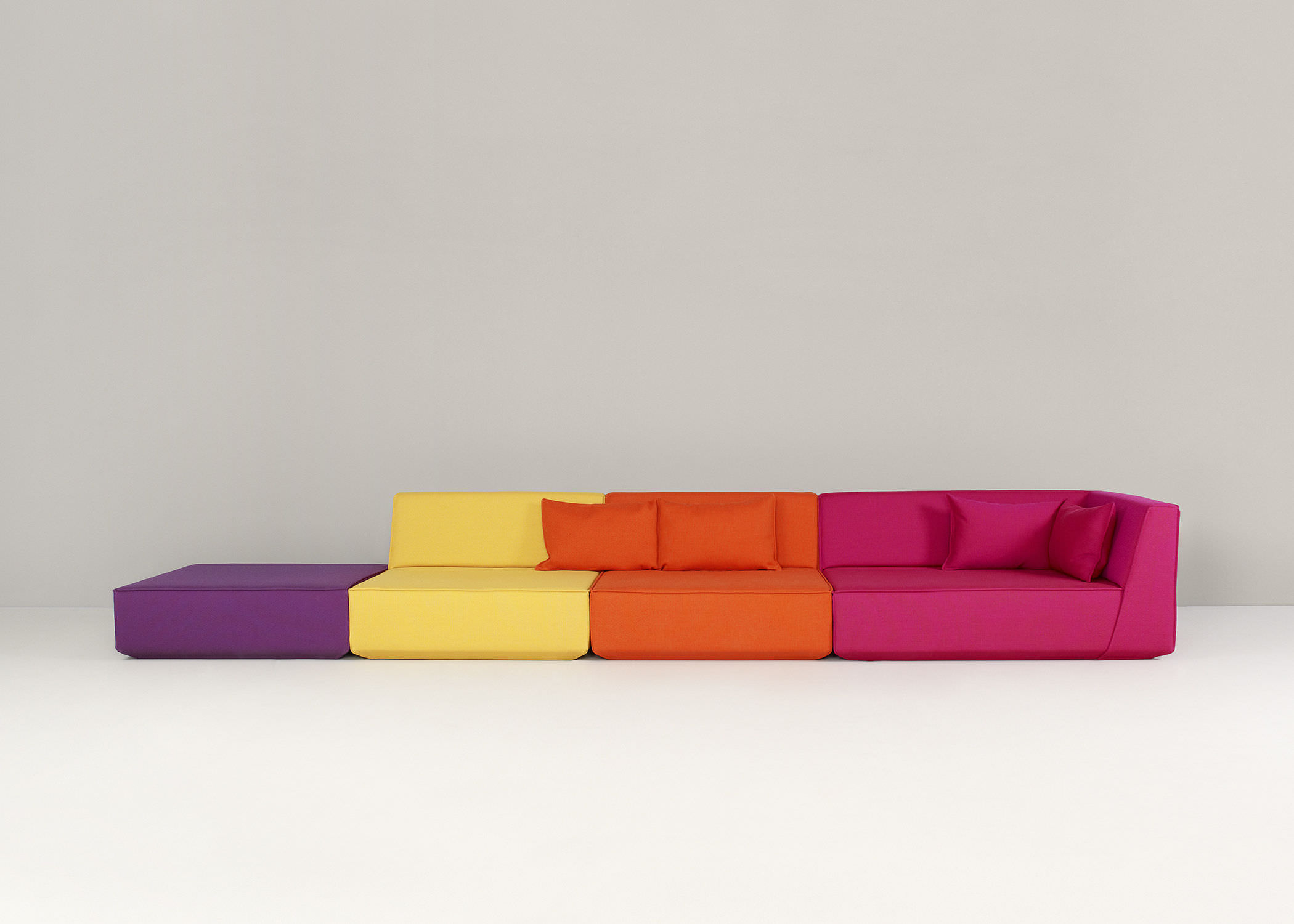 Modular sofa contemporary 6 seater multi color Cubit