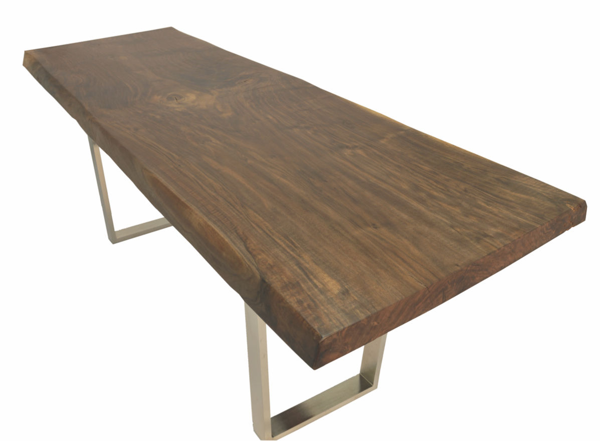 Contemporary Table Wooden Rectangular In Reclaimed Material - Contemporary Table Wooden Rectangular In Reclaimed Material Liveedge Walnut Metal Base contemporary table wooden rectangular in reclaimed material - contemporary table wooden rectangular in reclaimed material liveedge walnut metal base