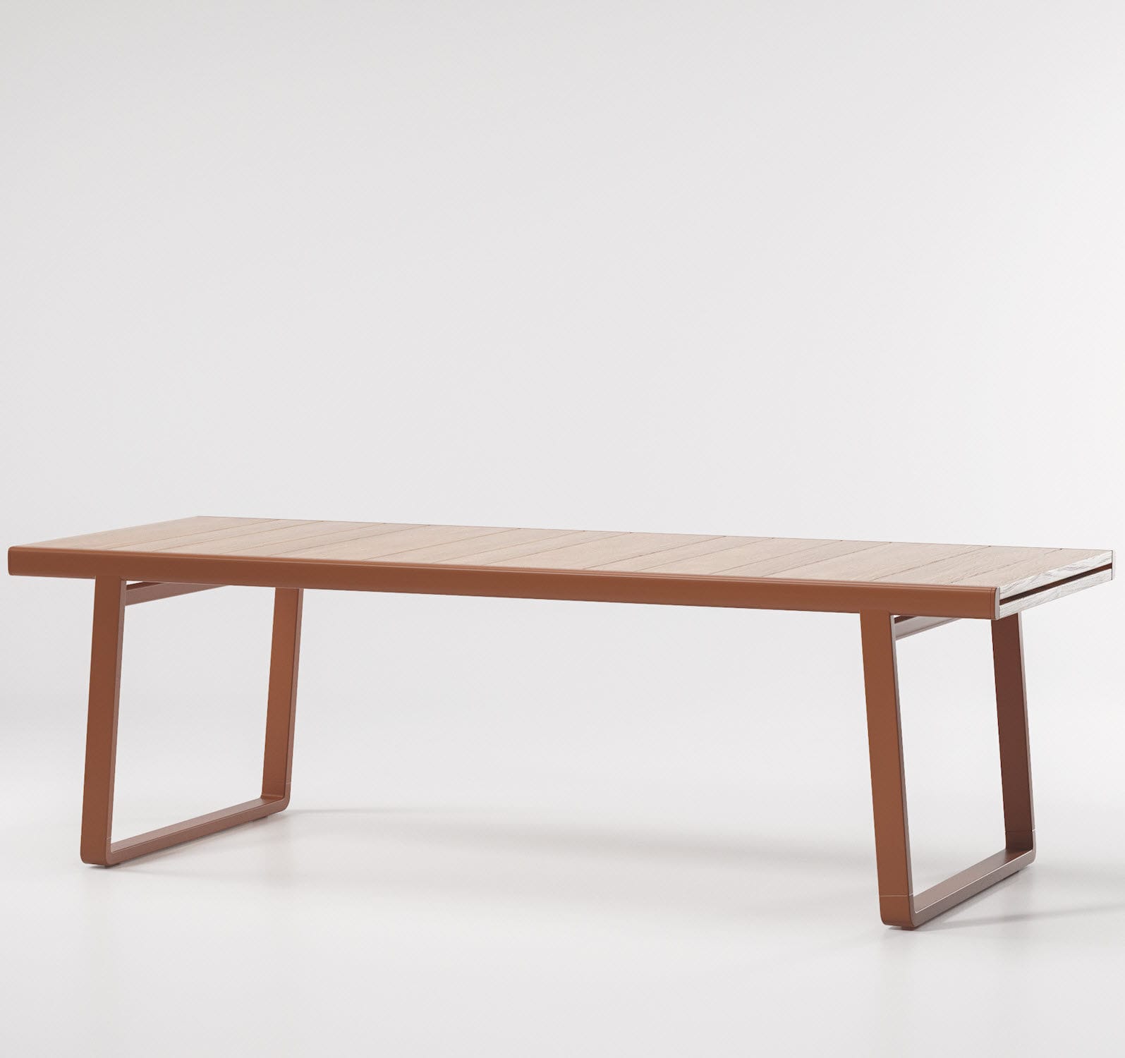 Contemporary Dining Table Teak Aluminum Rectangular Bitta By Contemporary Dining Table Teak Aluminum Rectangular Bitta By Rodolfo Dordoni