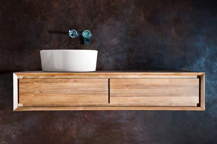 Wall Hung Washbasin Cabinet Walnut Teak Contemporary Ty01 Wall Hung Washbasin Cabinet Walnut Teak Contemporary