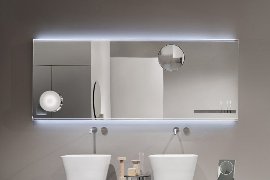 Wall Mounted Bathroom Mirror Led Illuminated Magnifying With Wall Mounted Bathroom Mirror Led Illuminated Magnifying With Integrated Clock