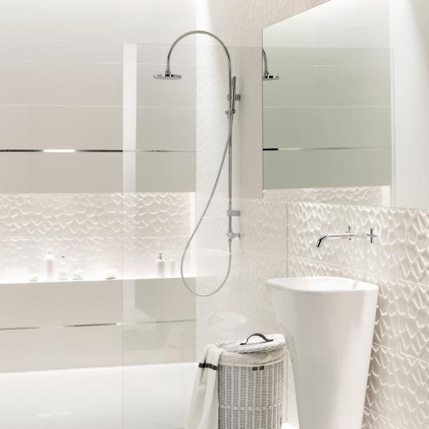 Bathroom Tile Wall Porcelain Stoneware Patterned All In Bathroom Tile Wall Porcelain Stoneware Patterned All In White