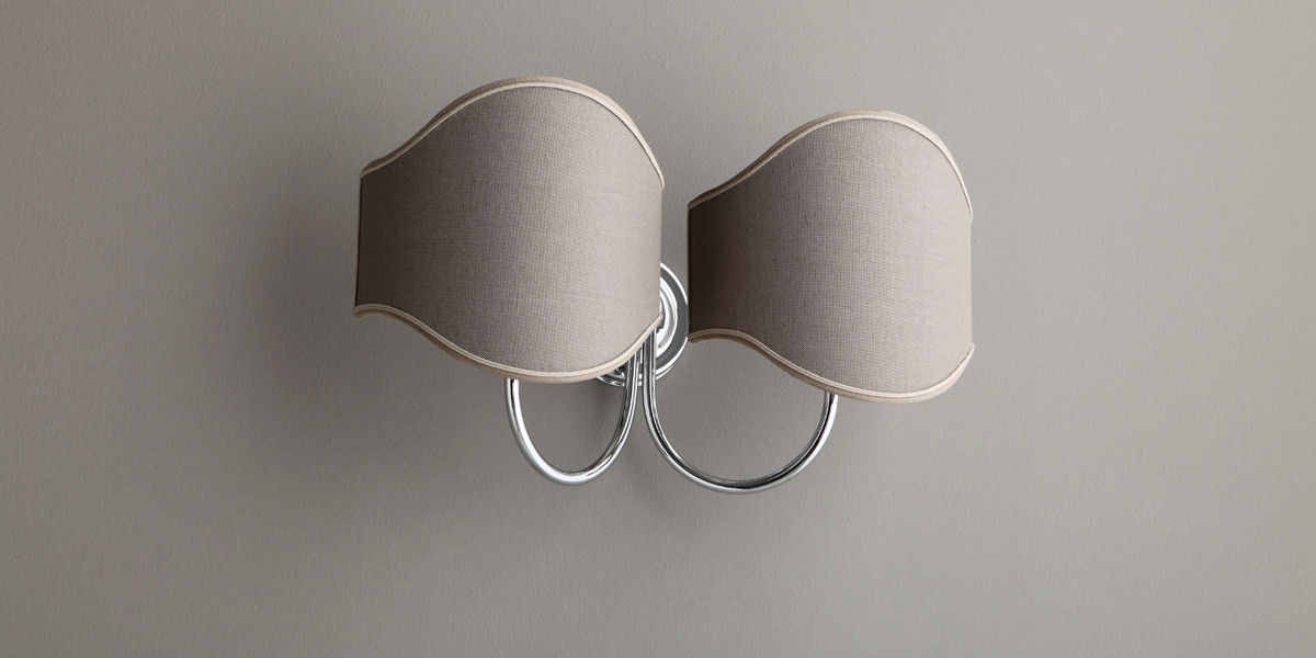 traditional wall light fabric chromed metal incandescent 2
