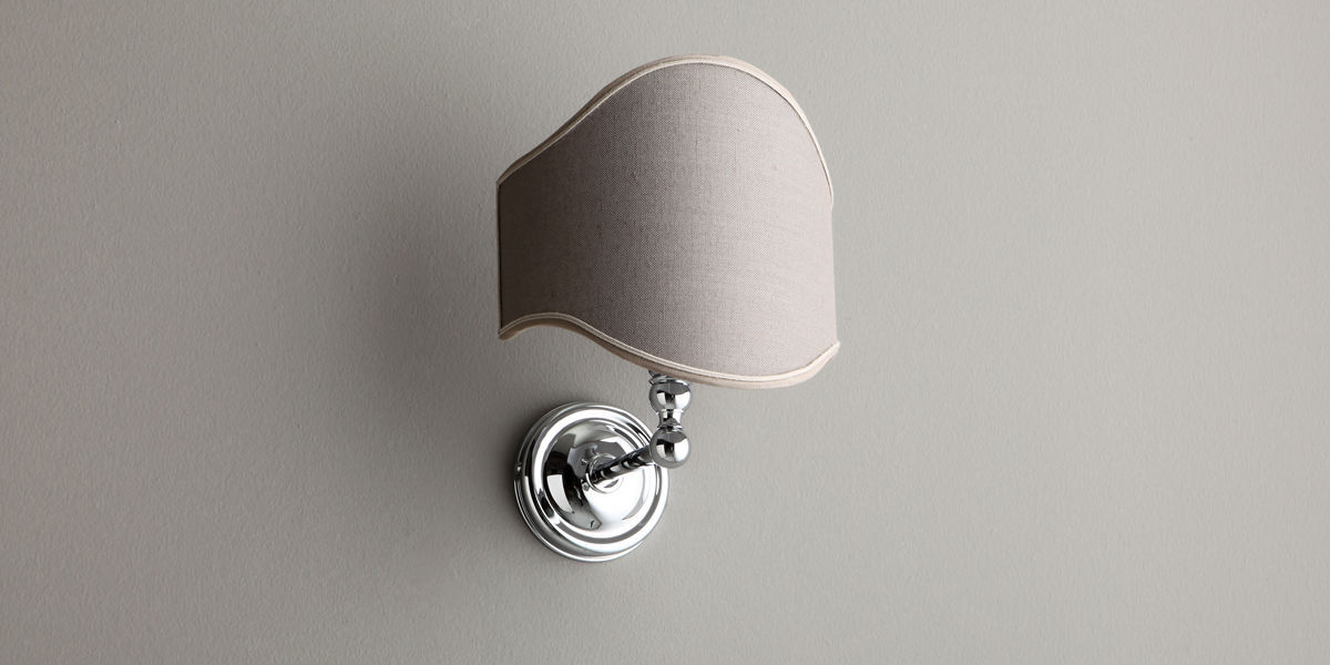 traditional wall light fabric chromed metal incandescent 2