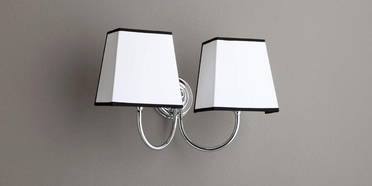 traditional wall light fabric chromed metal incandescent 4