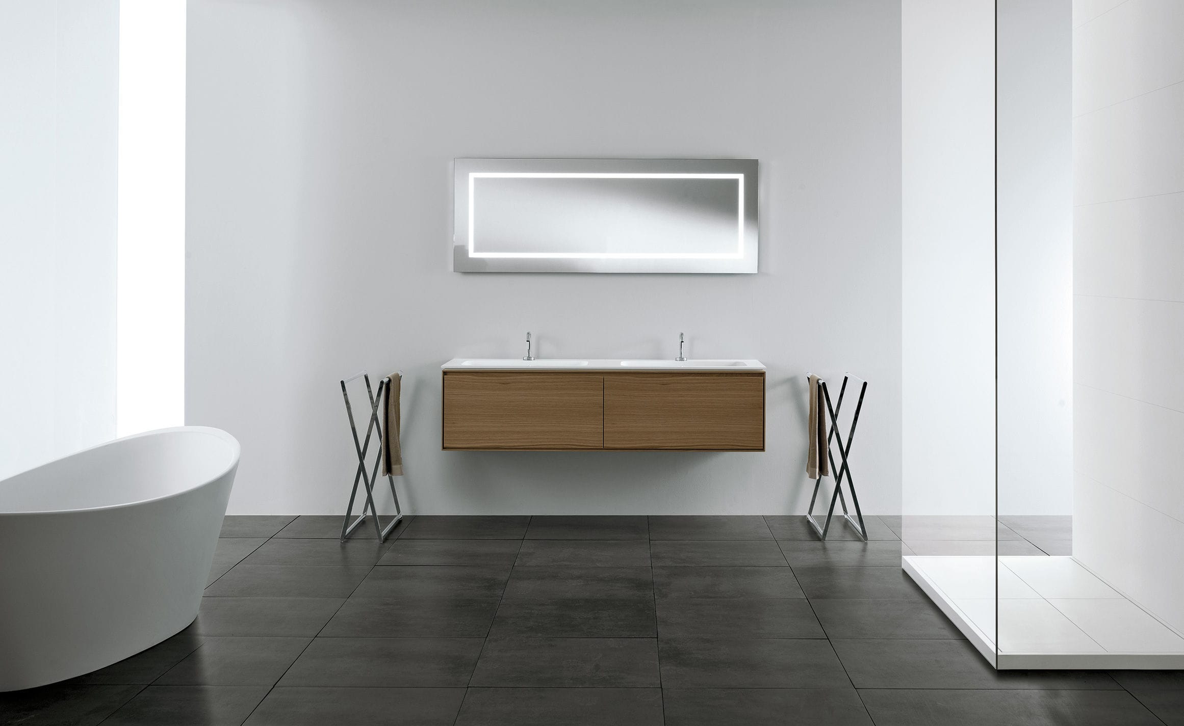{Waschtischunterschrank modern
4} Double washbasin cabinet / wall-hung / solid wood / contemporary ... | {Waschtischunterschrank modern
4}