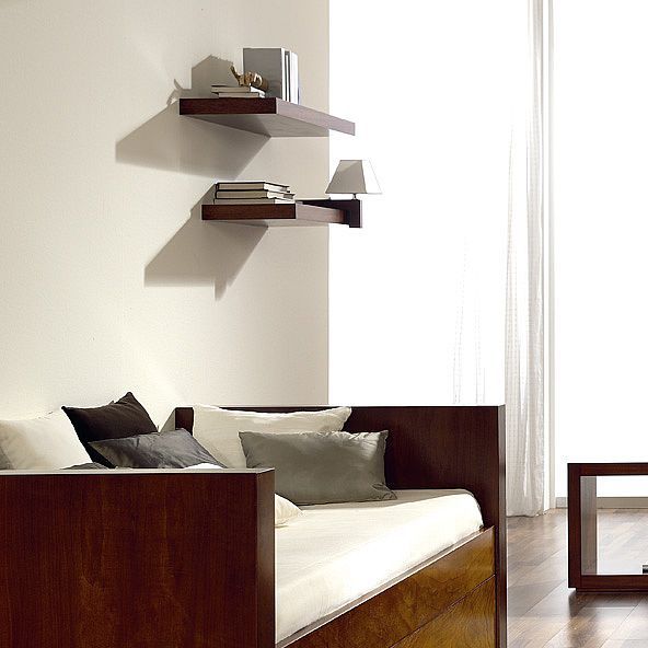 Wall Mounted Shelf Contemporary Walnut T 714 Artesmoble