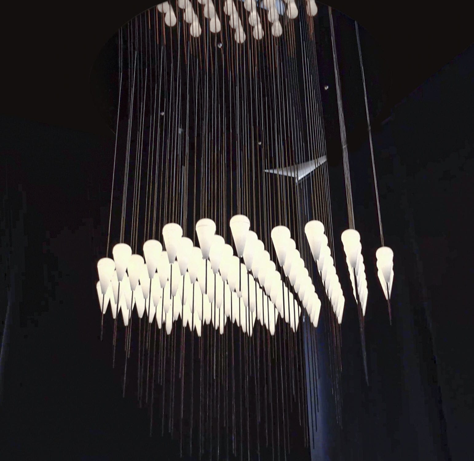 Contemporary Chandelier Optique Octavio Amado Brass Polymer