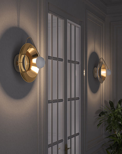 Contemporary Wall Light Aluminum Brass Led Basie Contemporary Wall Light Aluminum Brass Led Basie