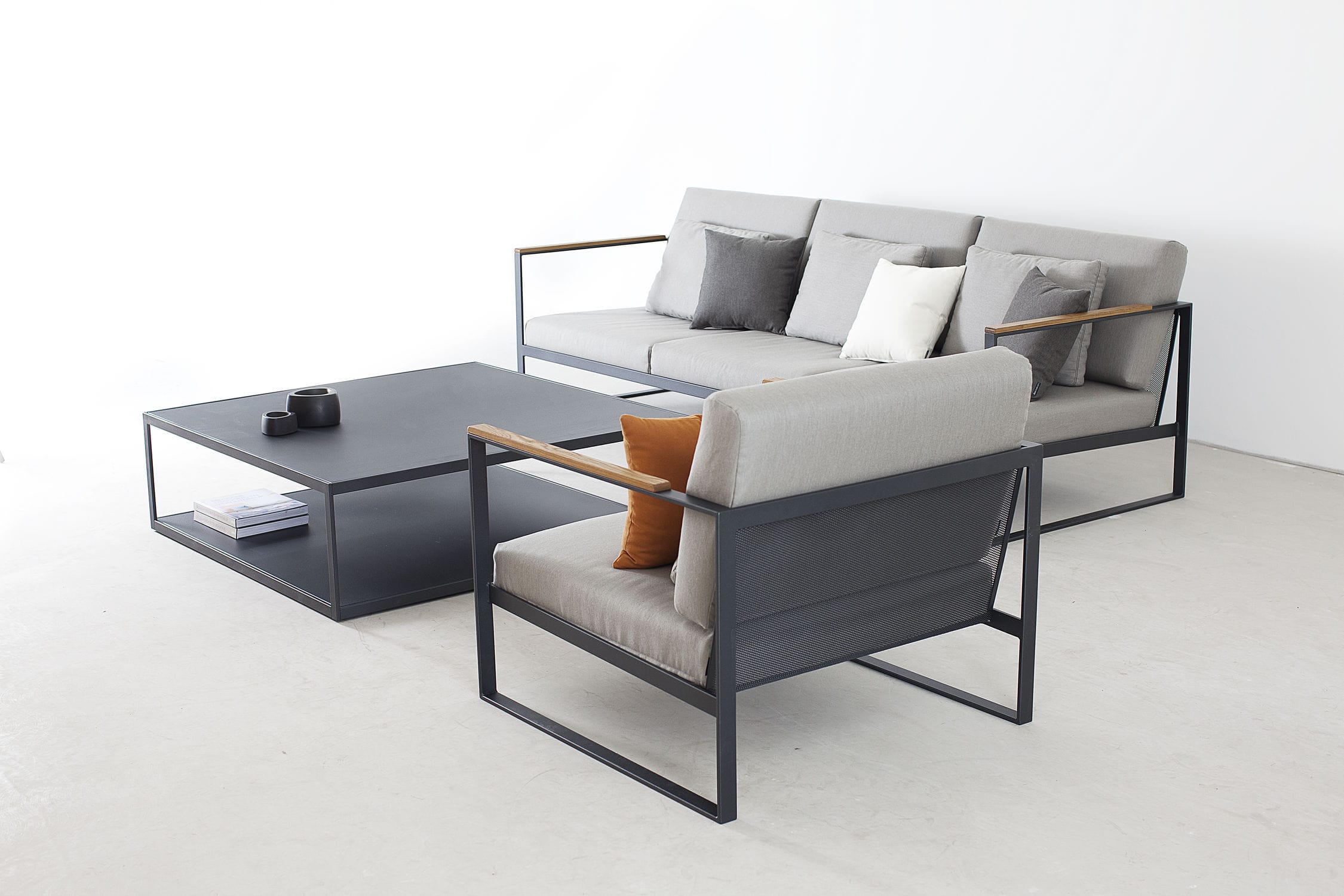 contemporary sofa / garden / teak / stainless steel - garden easy contemporary sofa / garden / teak / stainless steel - garden easy