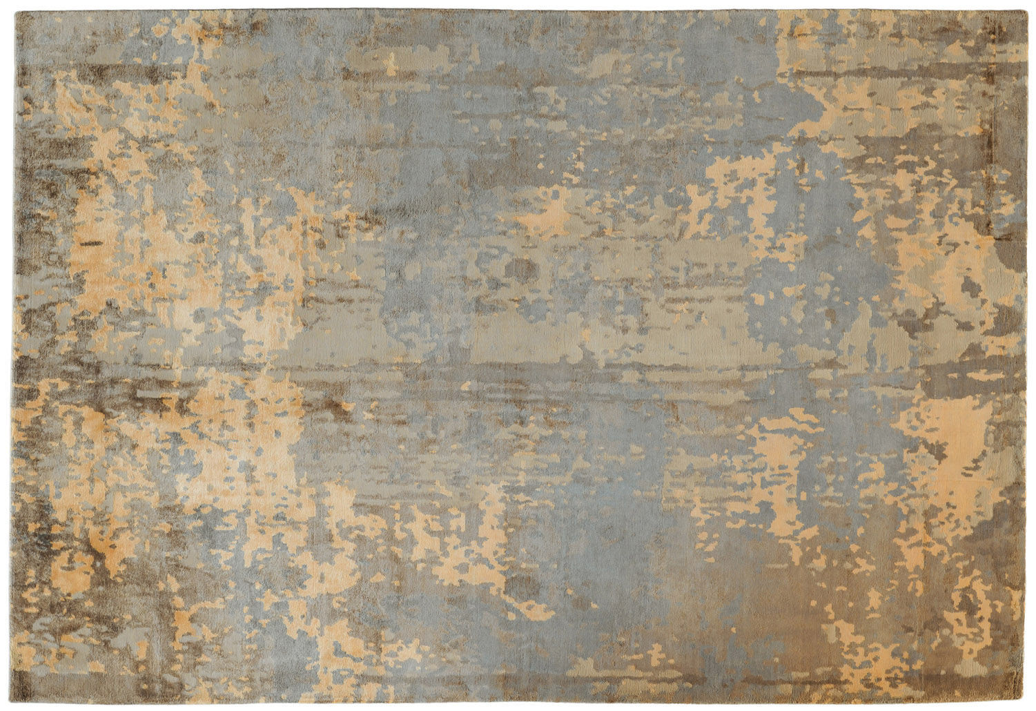 Contemporary Rug Patterned Wool Bamboo Fiber MÉmoire Contemporary Rug Patterned Wool Bamboo Fiber