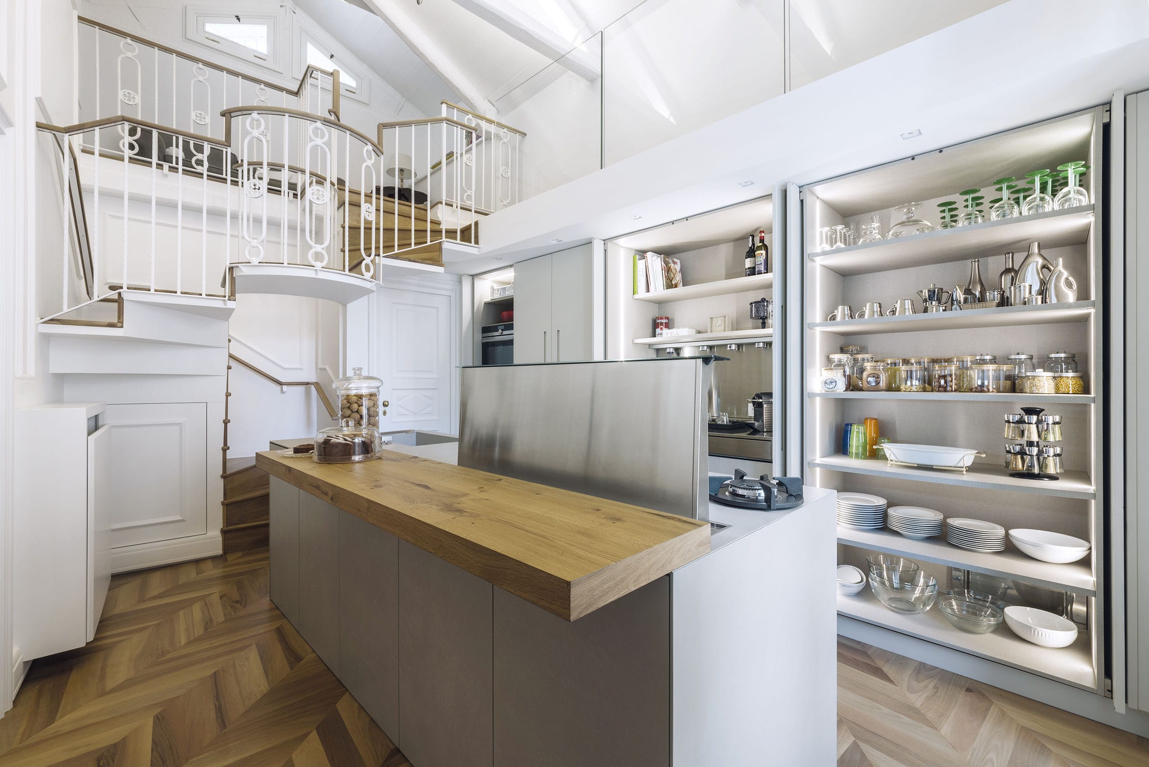 Contemporary kitchen / lacquered wood / porcelain stoneware / island ... Contemporary kitchen / lacquered wood / porcelain stoneware / island ...