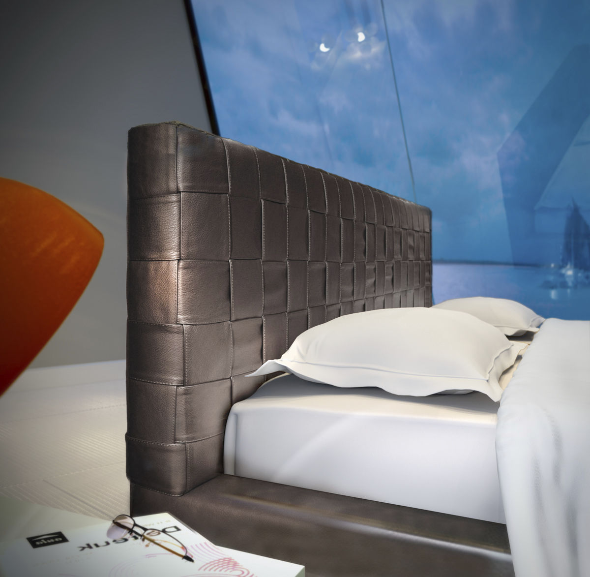 Double Bed Contemporary Leather With Upholstered Headboard - Double Bed Contemporary Leather With Upholstered Headboardmadison Cal King Modloft double bed contemporary leather with upholstered headboard - double bed contemporary leather with upholstered headboardmadison cal king modloft