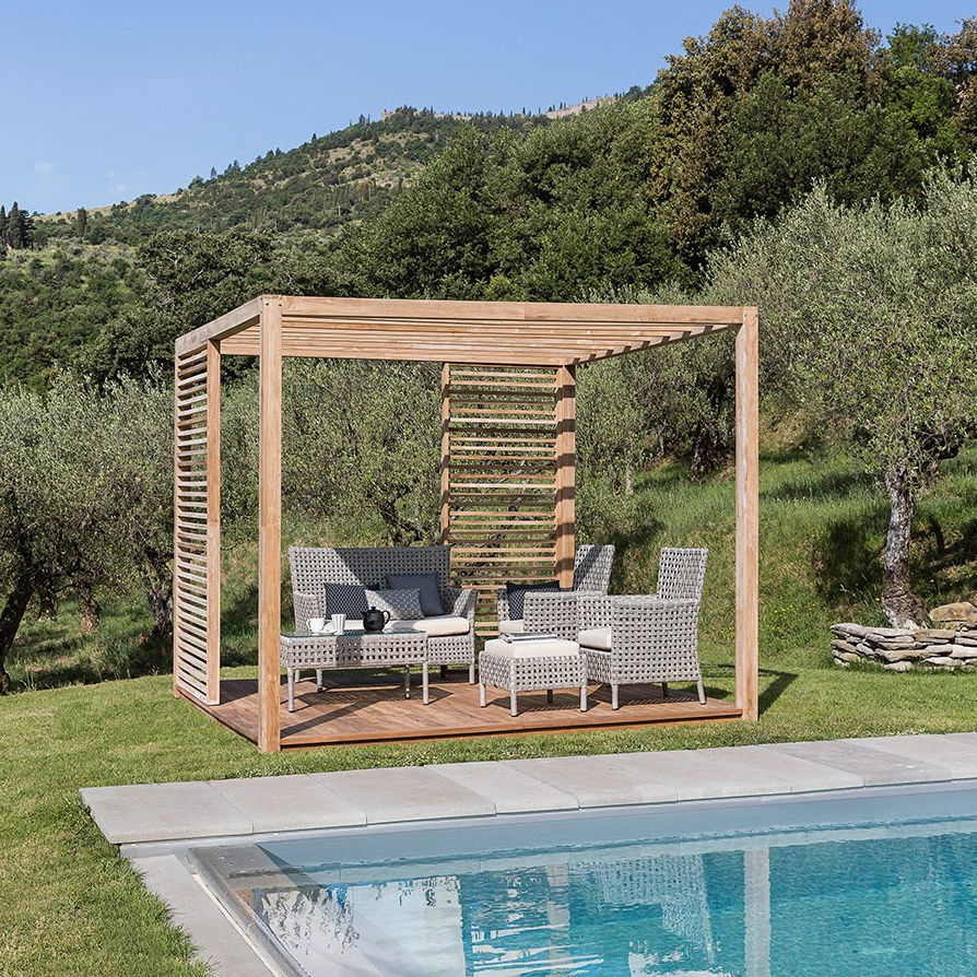 Teak Gazebo Saint Tropez Il Giardino Di Legno Wooden Roof