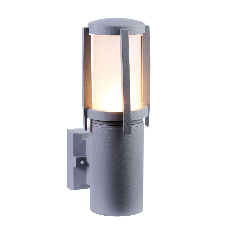 Contemporary Wall Light Capsule W Lumitek Indoor Outdoor Aluminum