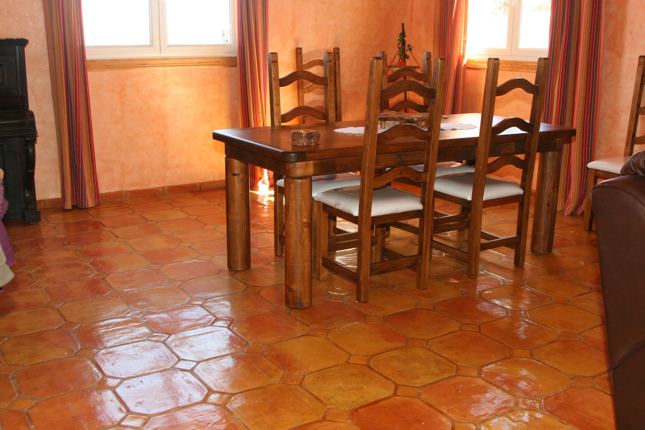 Indoor Tile Floor Terracotta Matte Octogonal Ceramicas Indoor Tile Floor Terracotta Matte