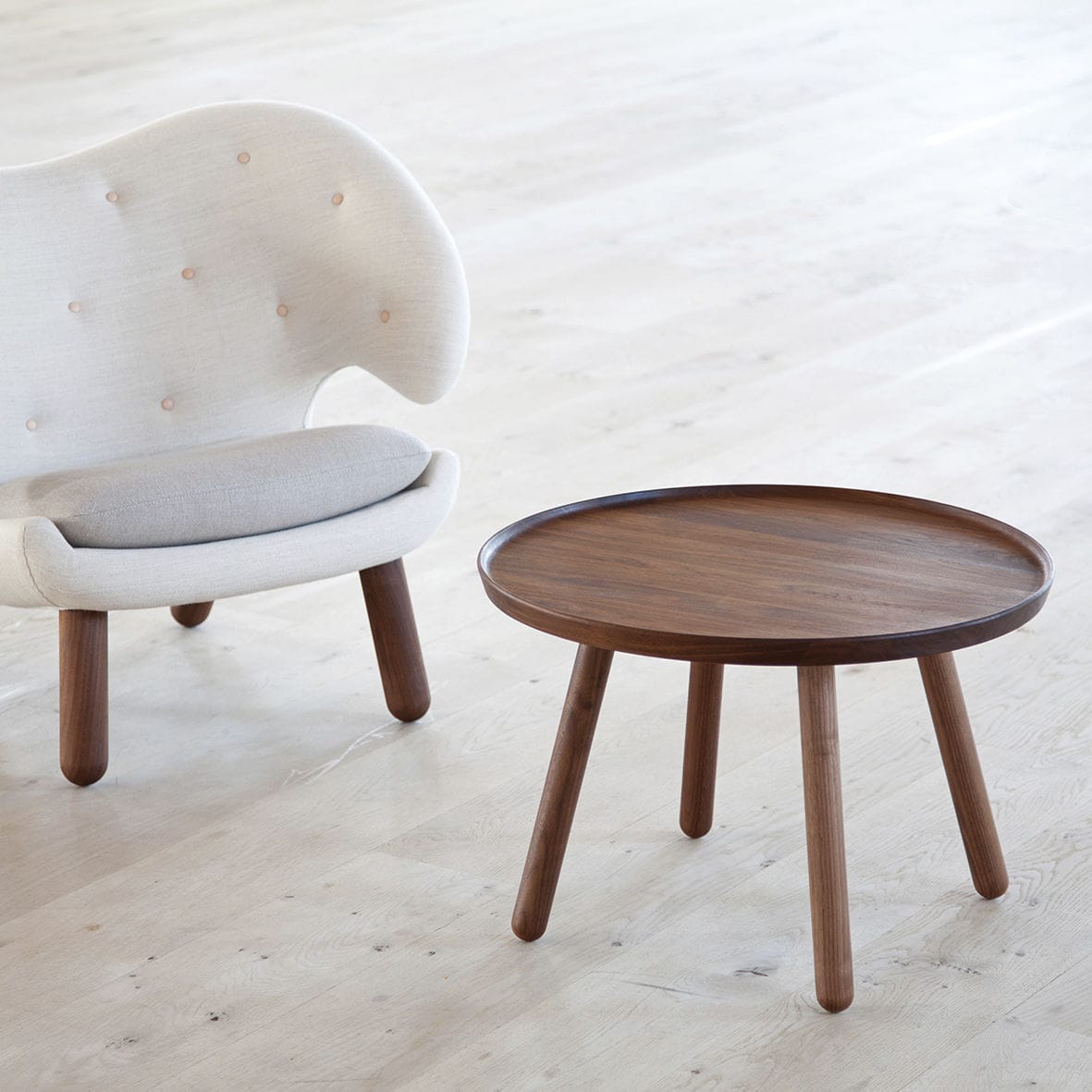 Scandinavian Design Side Table Wooden Round By Finn Juhl Scandinavian Design Side Table Wooden Round By Finn Juhl