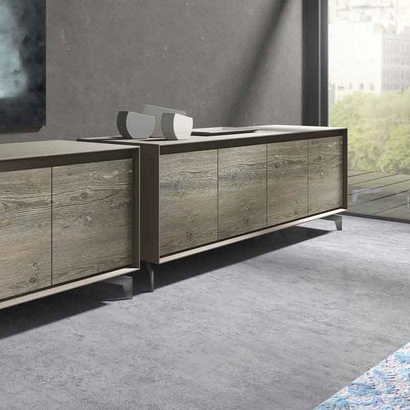 High sideboard / contemporary / lacquered wood / oak neck by ... Presotto industrie mobili