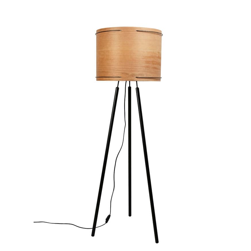 Floor Standing Lamp Contemporary Metal Wooden Double Wire Floor Standing Lamp Contemporary Metal Wooden Double Wire