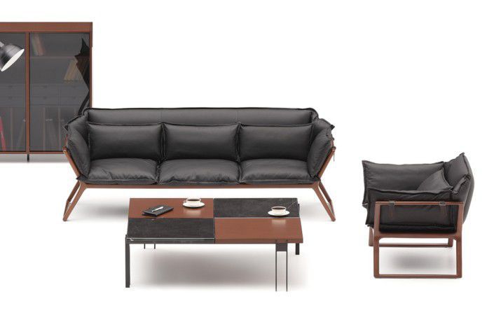 contemporary sofa / leather / solid wood / commercial - stay contemporary sofa / leather / solid wood / commercial - stay