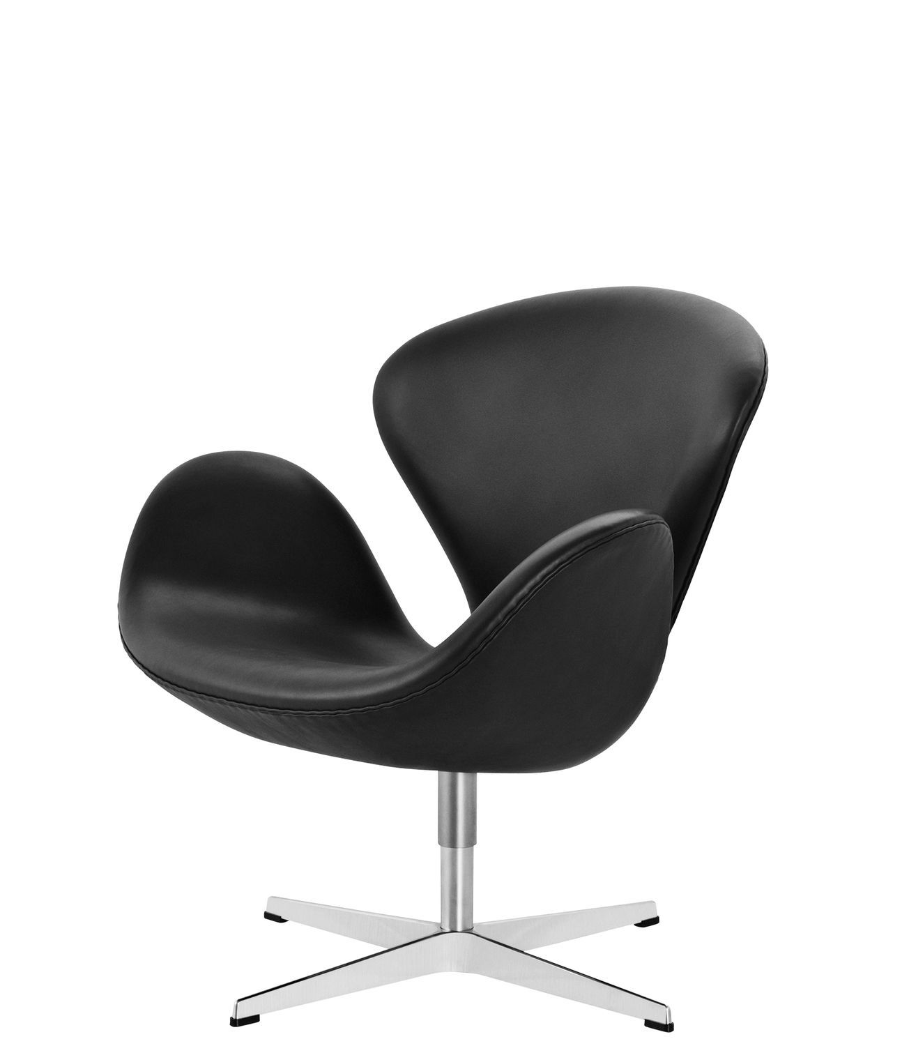 Scandinavian Design Armchair Fabric Leather Chrome Steel