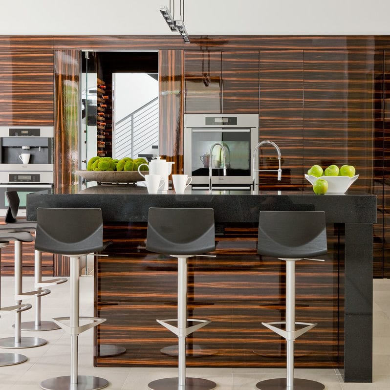 Contemporary kitchen / wood veneer / Corian® / island - HOUSE Contemporary kitchen / wood veneer / Corian® / island - HOUSE
