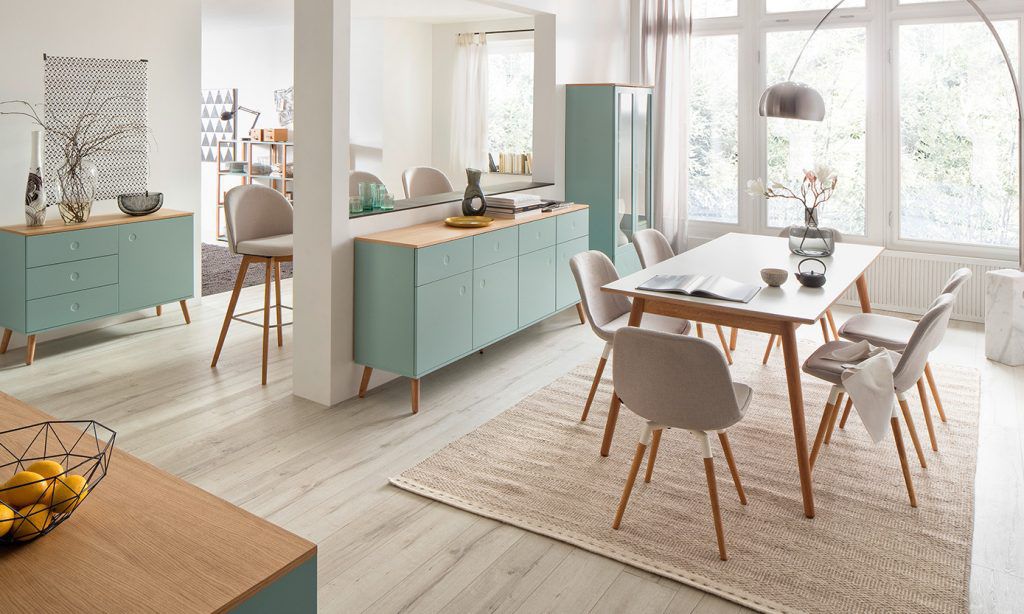 Scandinavian Design Dining Table Oak Laminate Rectangular