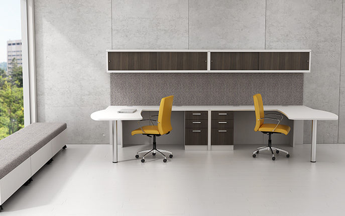 workstation desk / laminate / contemporary / commercial - modern