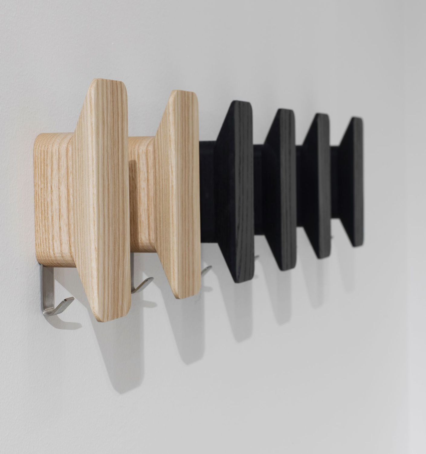 Contemporary Coat Hook Stainless Steel Wooden Double Plane - Contemporary Coat Hook Stainless Steel Wooden Double Plane Bygino Carollo Davis contemporary coat hook stainless steel wooden double plane - contemporary coat hook stainless steel wooden double plane bygino carollo davis