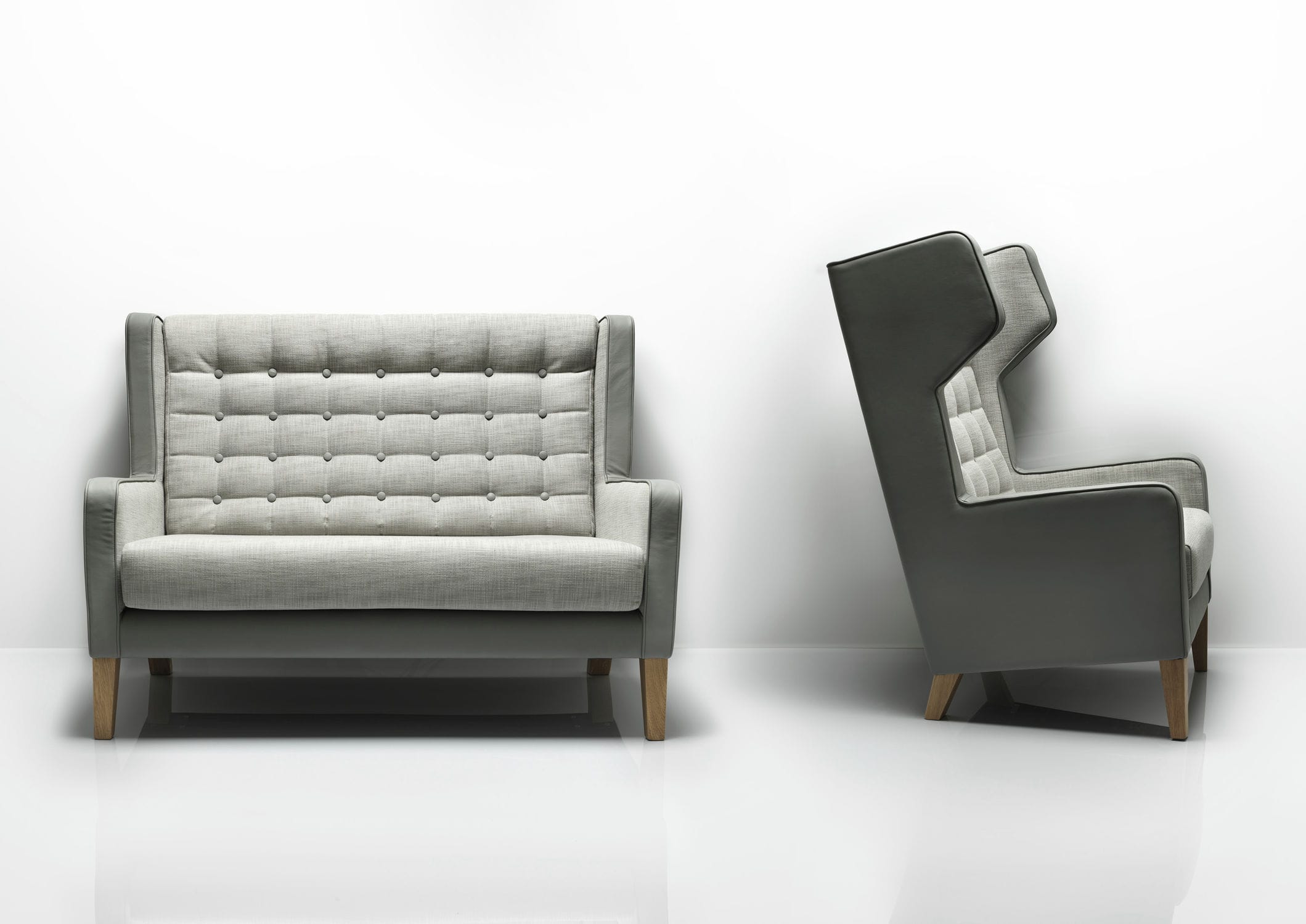 Contemporary Sofa Oak Fabric Commercial Grainger Allermuir Contemporary Sofa Oak Fabric Commercial Grainger