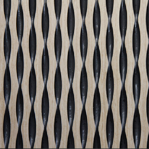 Wall-mounted decorative panel / wood / laminate / 3-D - W002 ...